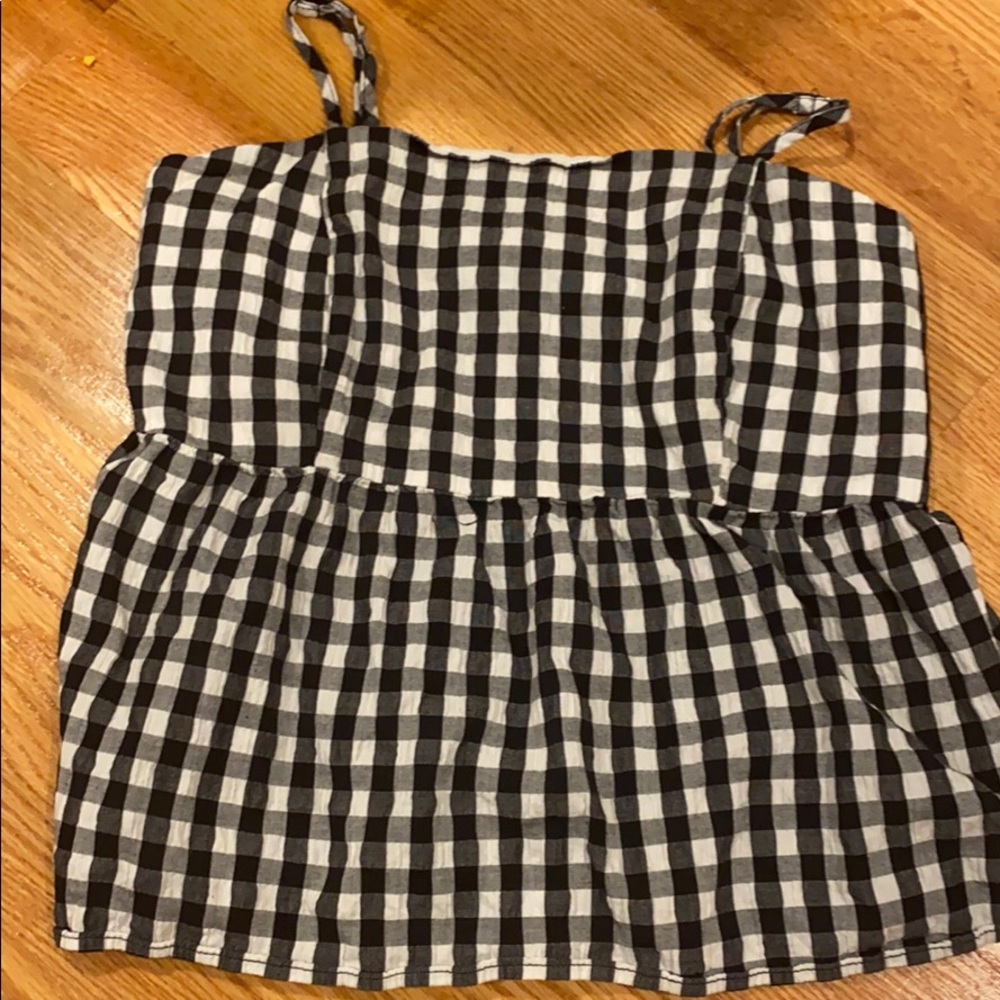 gingham flowy tank